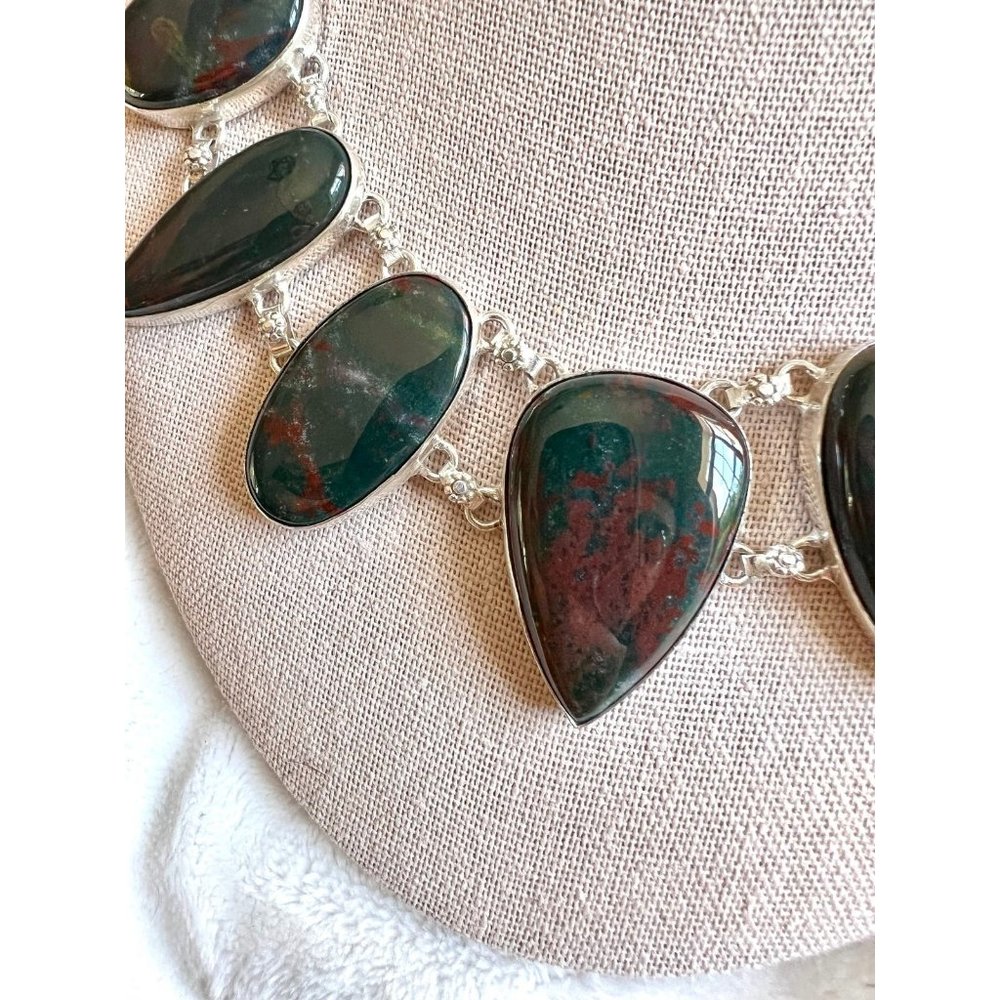 925 GODDESS Dragons Blood Bloodstone Necklace